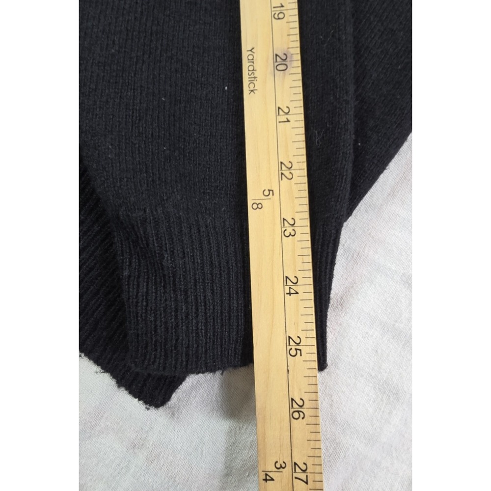 Polo Ralph Lauren Sweater Men 100% Lambswool V-Neck Purple Pony Logo Black L - Picture 9 of 13